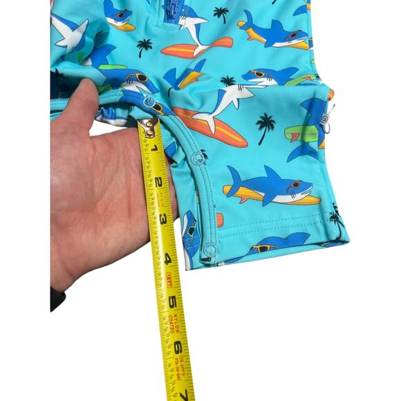 Caden Lane Longsleeve Rash Guard Swim Romper Shortie in Blue, 12-18mos, NWT - Picture 9 of 10